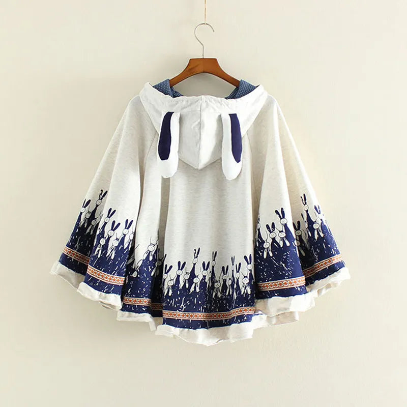 Zephyr | Haschenohren Druck Mantel Sweatshirt
