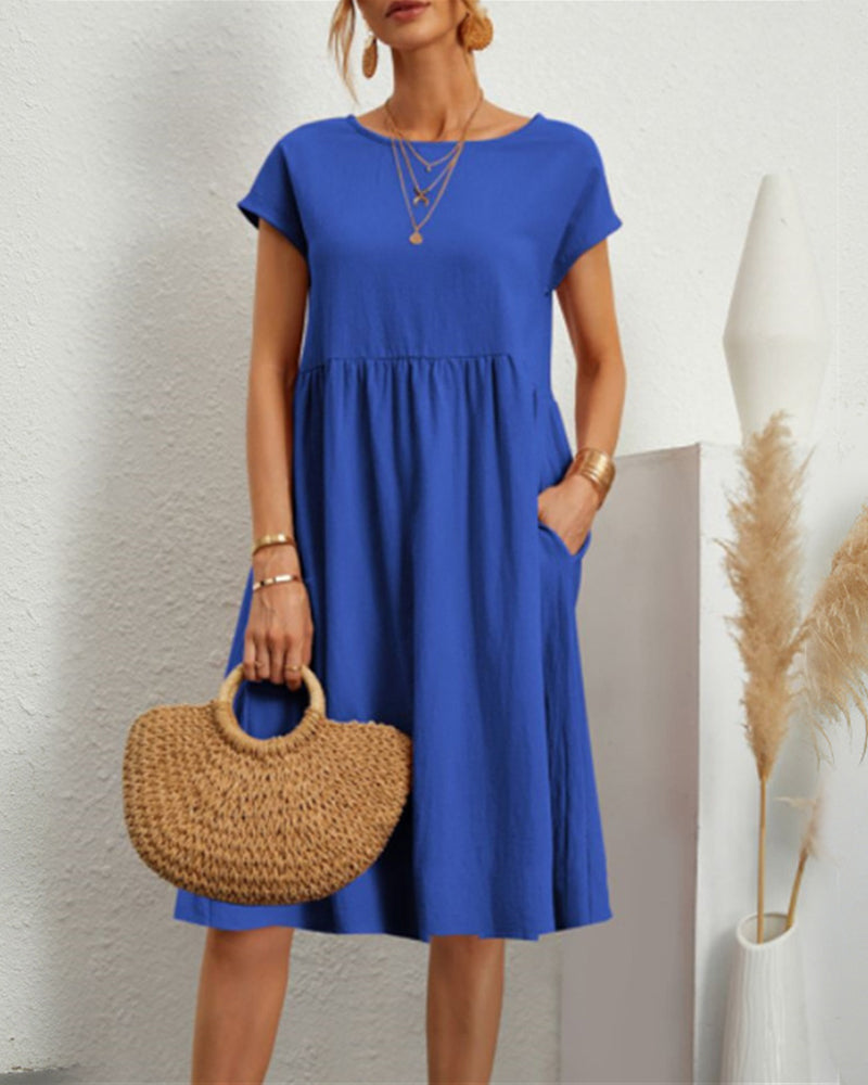 Zephyr | Midi-Dress mit Rundhalsausschnitt und praktischen Taschen