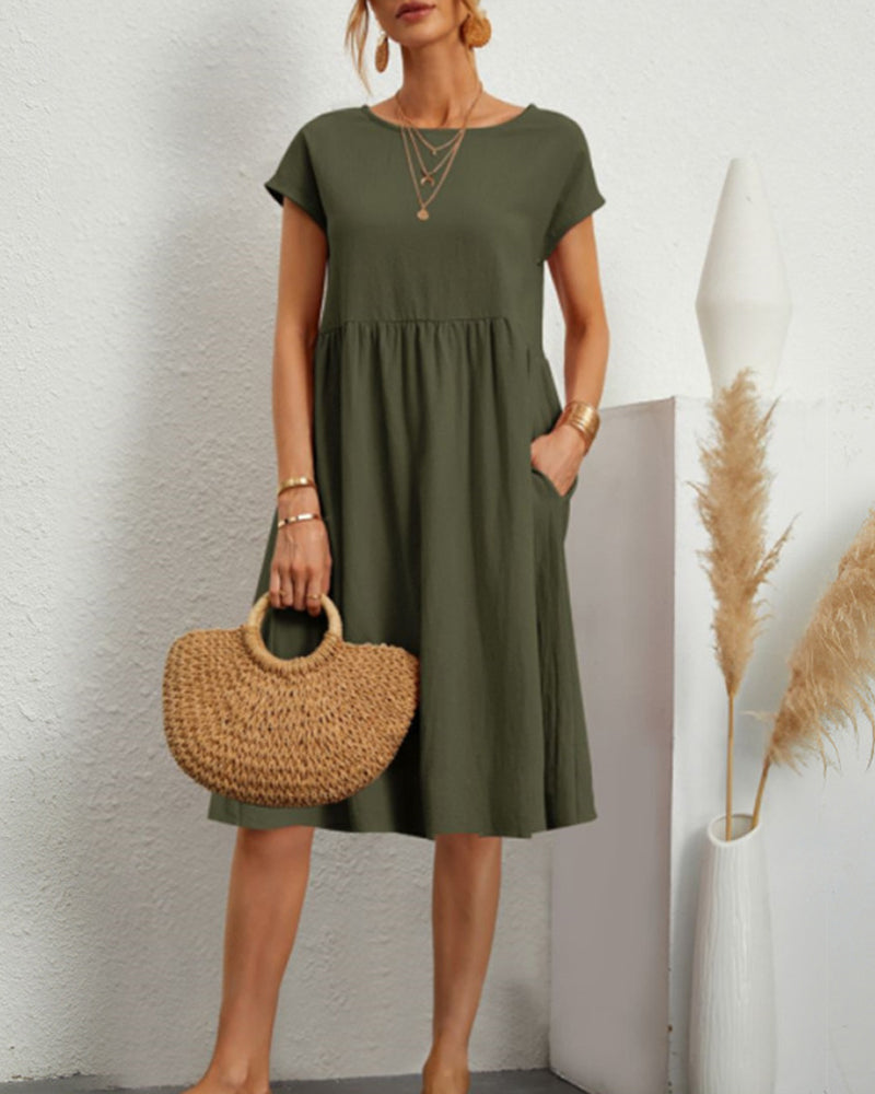 Zephyr | Midi-Dress mit Rundhalsausschnitt und praktischen Taschen