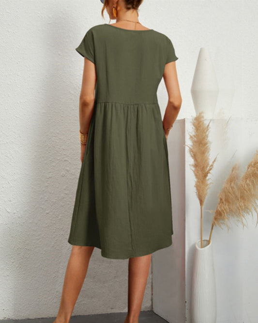 Zephyr | Midi-Dress mit Rundhalsausschnitt und praktischen Taschen