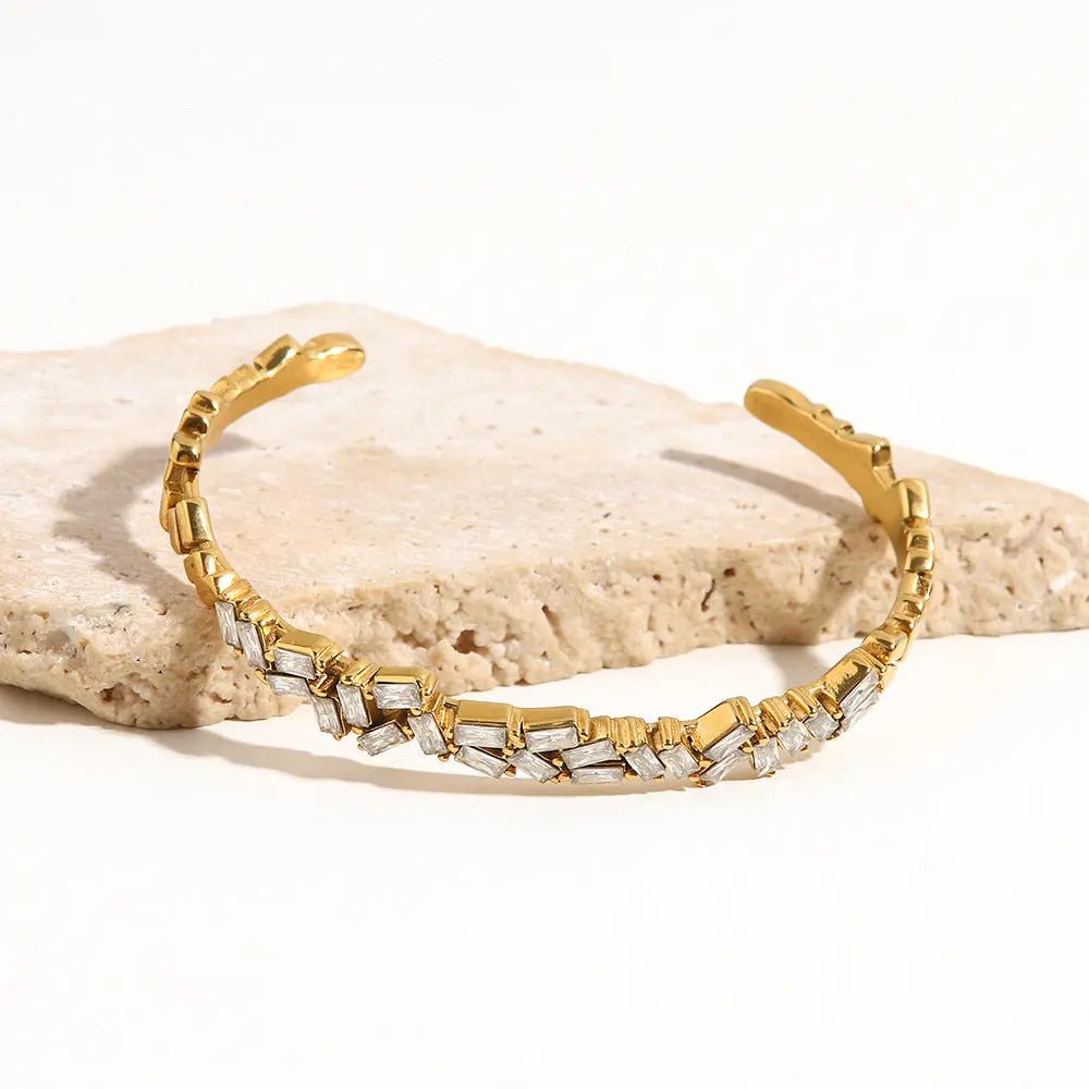Zephyr | Elegante vergoldete Goldarmband mit Zirkonia