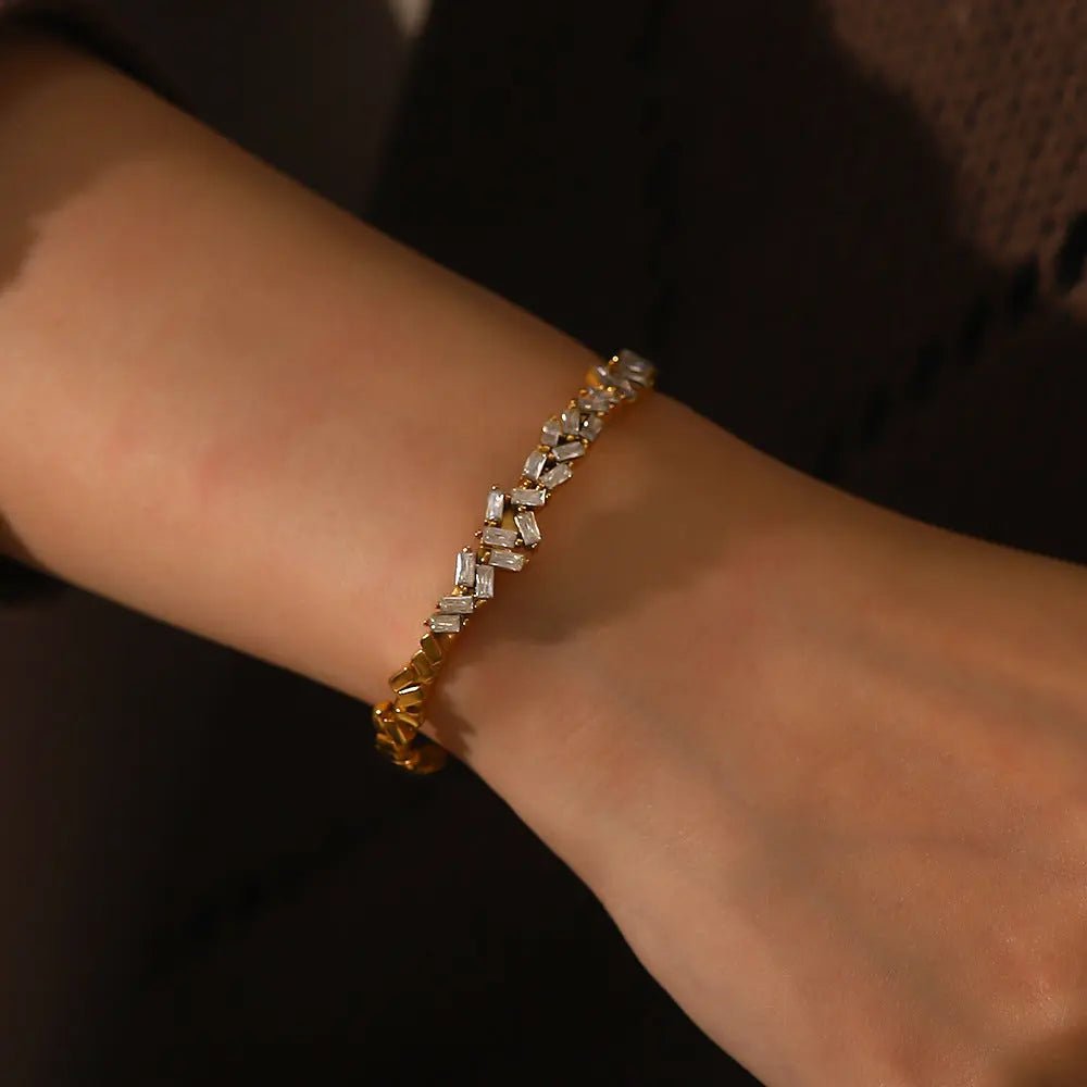 Zephyr | Elegante vergoldete Goldarmband mit Zirkonia