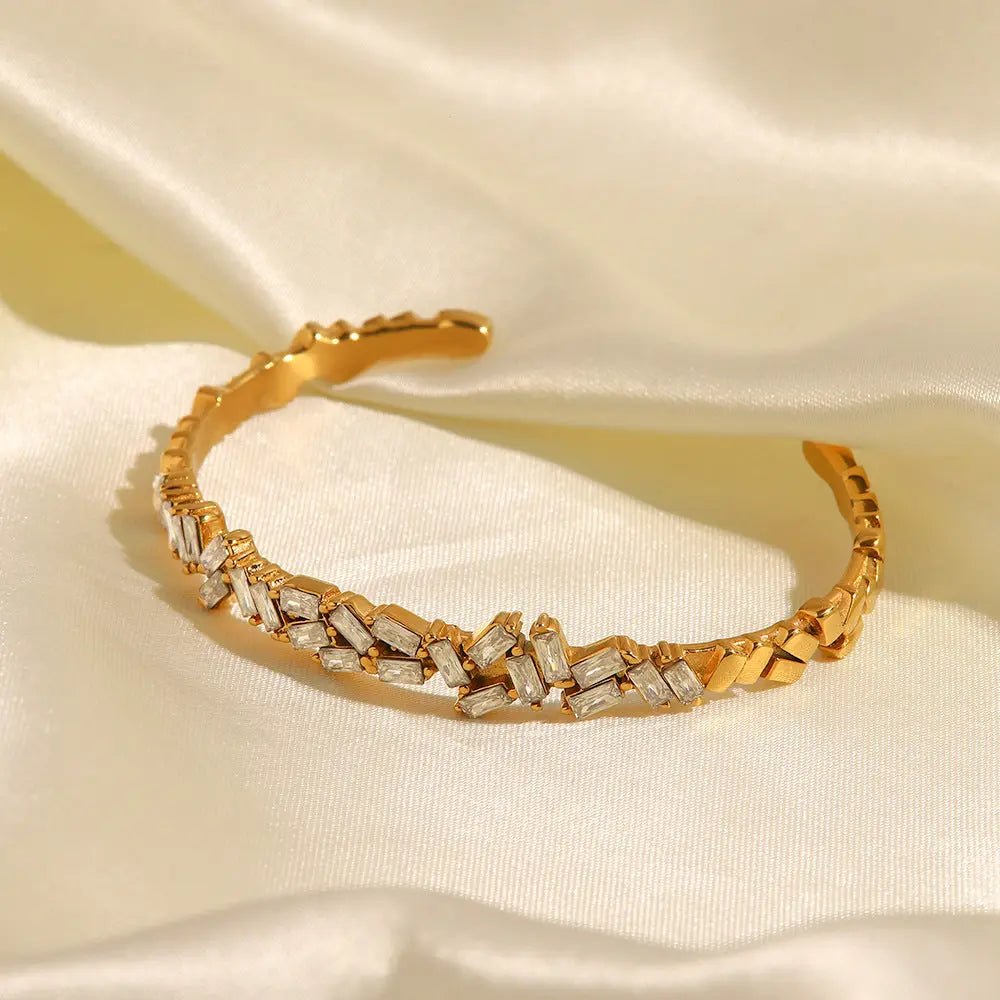 Zephyr | Elegante vergoldete Goldarmband mit Zirkonia