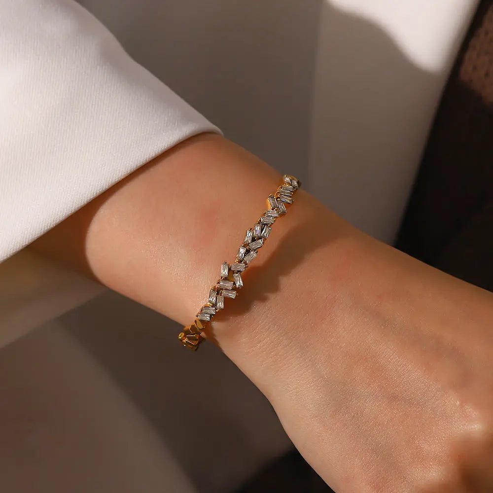 Zephyr | Elegante vergoldete Goldarmband mit Zirkonia