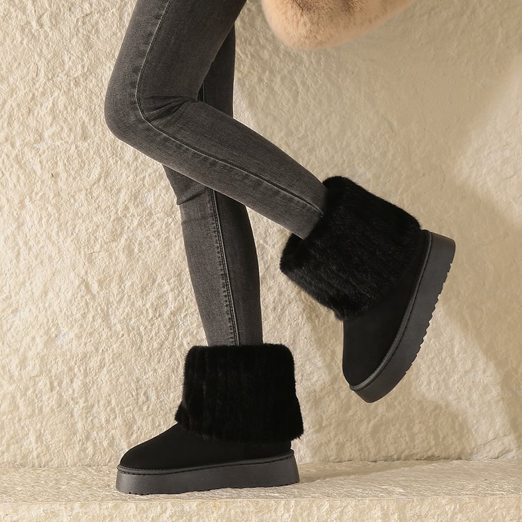 Zephyr | Damen Winter Hausschuhe - Stiefel mit Plüschfutter und robuster Sohle