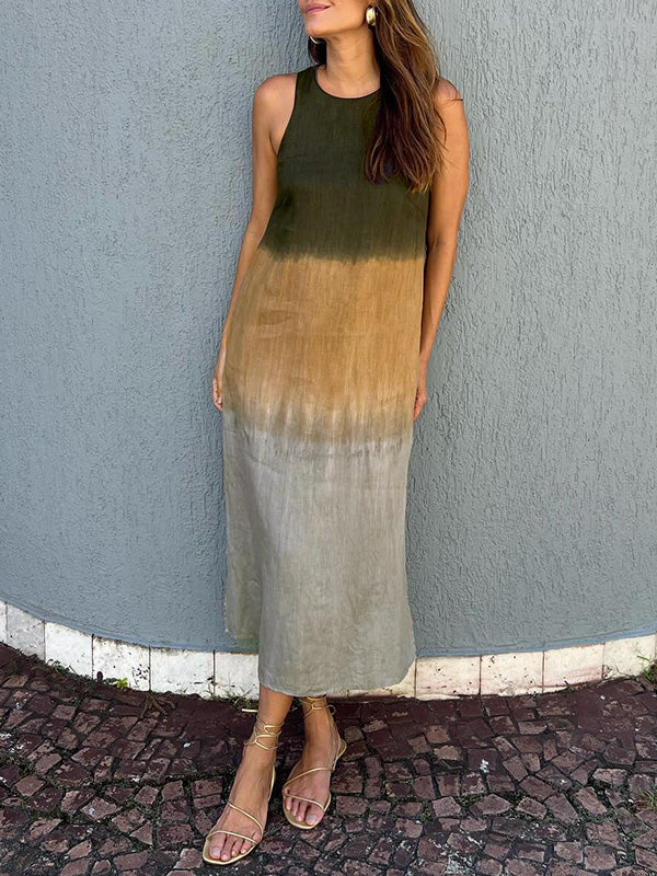Zephyr | Bequemes langes Kleid in Batik-Optik