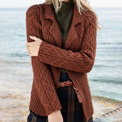 Zephyr | einfarbige Strickjacke mit langen Ärmeln
