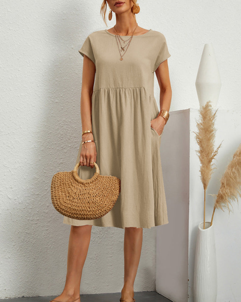 Zephyr | Midi-Dress mit Rundhalsausschnitt und praktischen Taschen