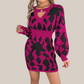 Zephyr | Strickkleid mit V-Ausschnitt und Geometrischem Muster