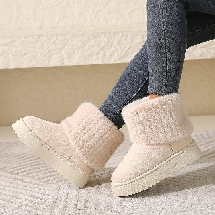 Zephyr | Damen Winter Hausschuhe - Stiefel mit Plüschfutter und robuster Sohle