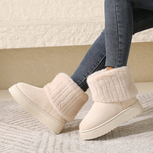 Zephyr | Damen Winter Hausschuhe - Stiefel mit Plüschfutter und robuster Sohle