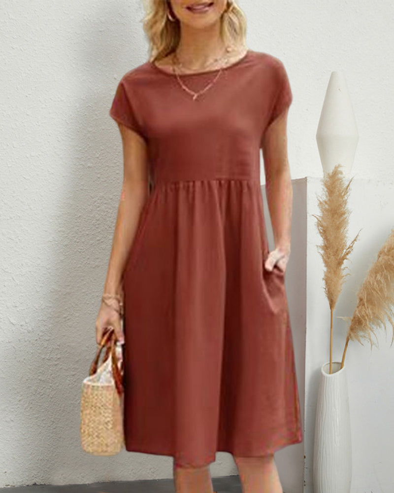 Zephyr | Midi-Dress mit Rundhalsausschnitt und praktischen Taschen