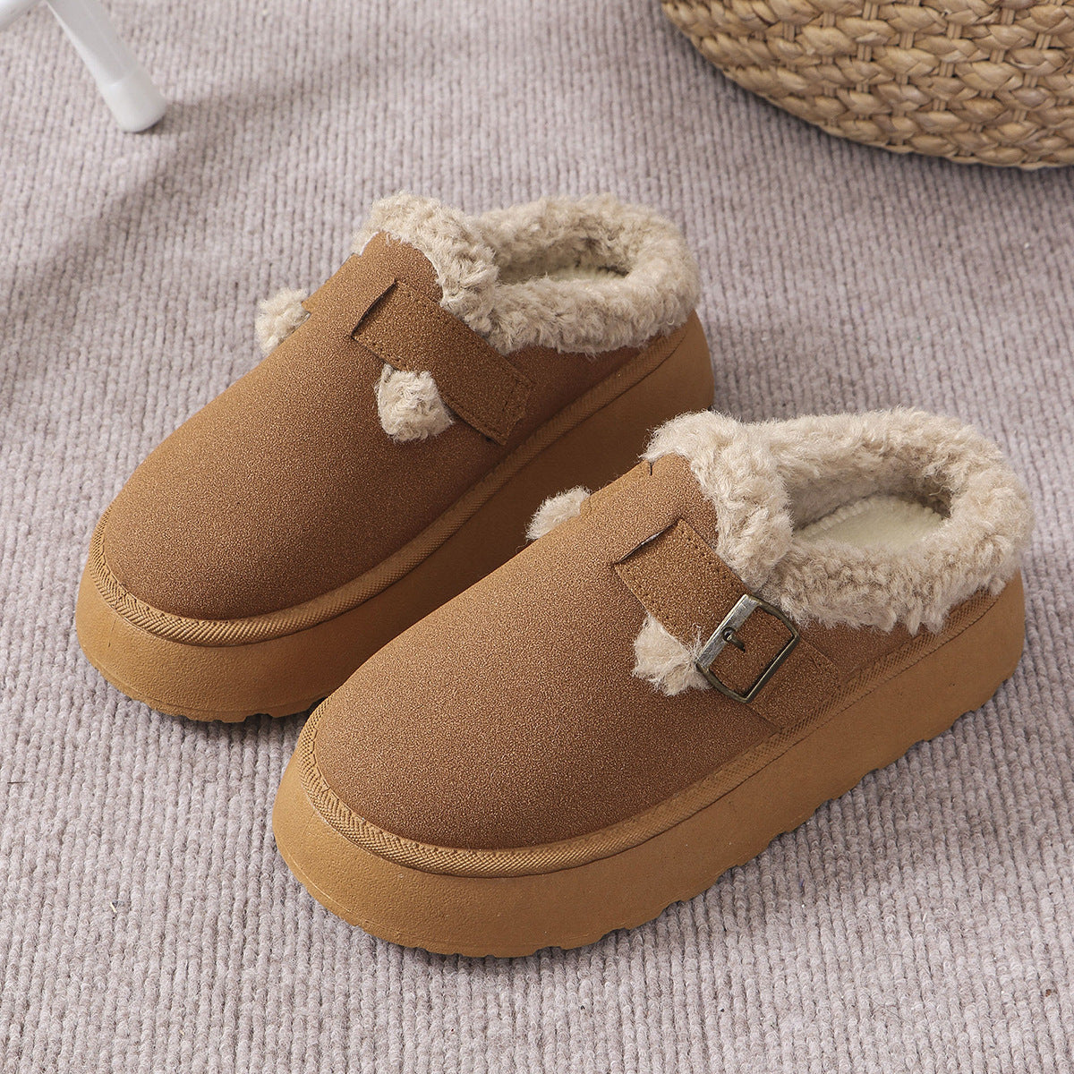Zephyr | Hausschuhe - Damen Hausschuhe mit Sherpa-Futter und Riemendetail
