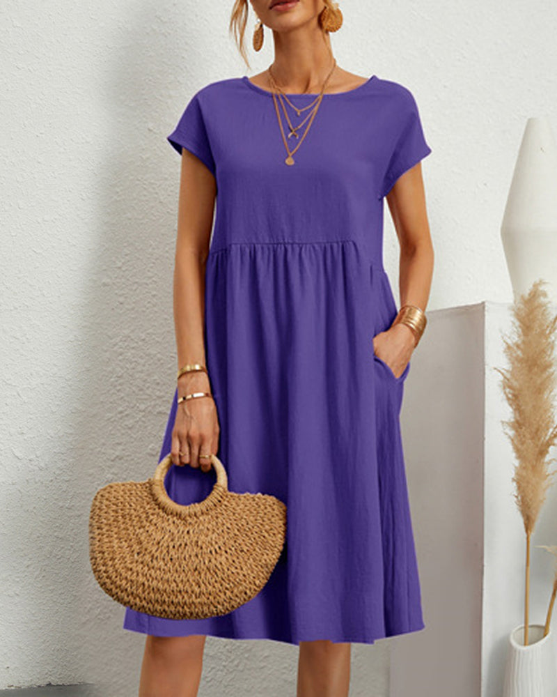 Zephyr | Midi-Dress mit Rundhalsausschnitt und praktischen Taschen