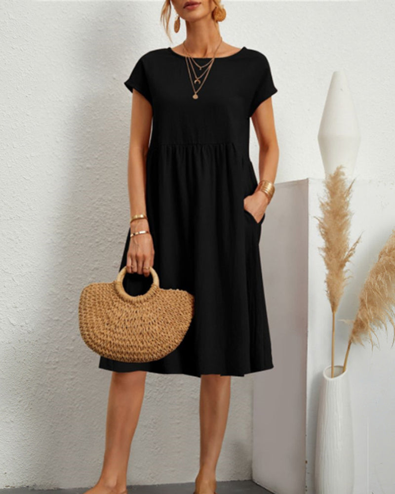 Zephyr | Midi-Dress mit Rundhalsausschnitt und praktischen Taschen