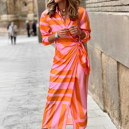 Zephyr | Mehrfarbiges Langes Kleid für Damen