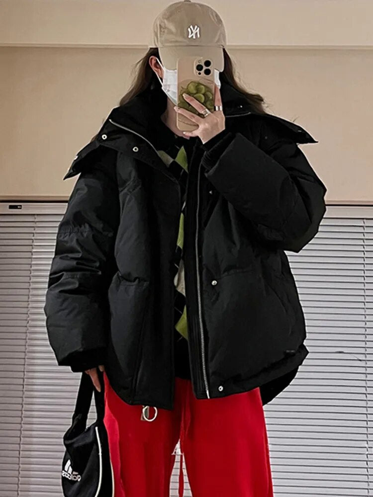 Zephyr Pufferjacke Winter mit Kapuze Dick und warm
