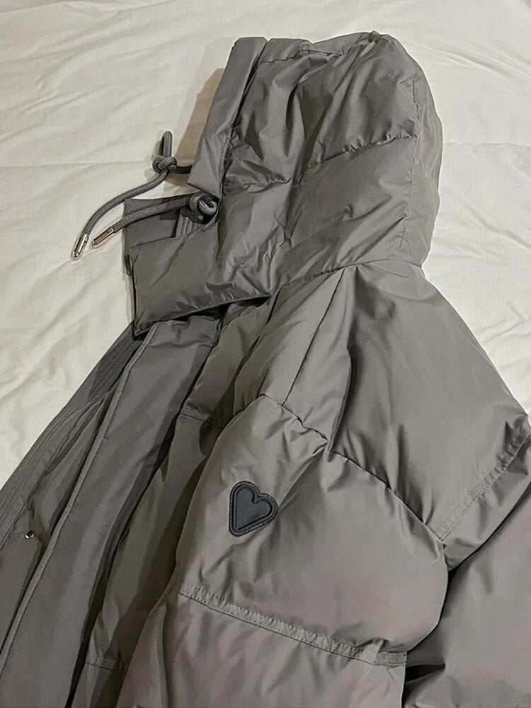 Zephyr Pufferjacke Winter mit Kapuze Dick und warm