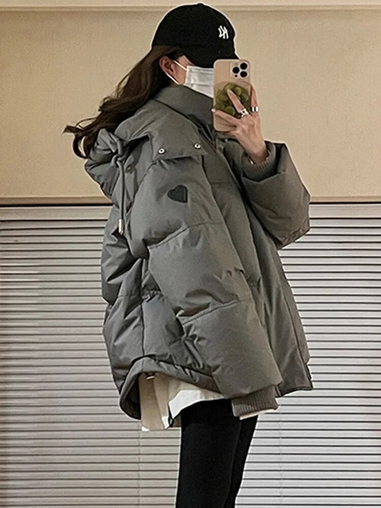 Zephyr Pufferjacke Winter mit Kapuze Dick und warm