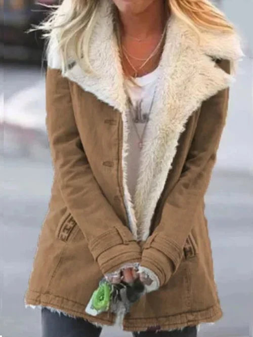 Zephyr | und warme stilvolle Damenjacke mit luxuriösem Sherpa-Futter – bequeme lässige Winterjacke