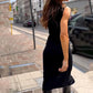 Zephyr | Midi-Kleid mit Stehkragen und Seitenschlitz