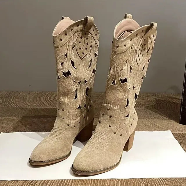 Zephyr | Western-Stiefeletten mit Ausschnitten und Nieten
