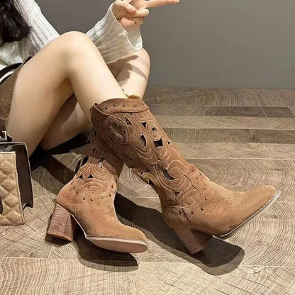 Zephyr | Western-Stiefeletten mit Ausschnitten und Nieten