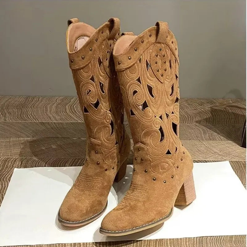 Zephyr | Western-Stiefeletten mit Ausschnitten und Nieten