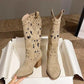 Zephyr | Western-Stiefeletten mit Ausschnitten und Nieten