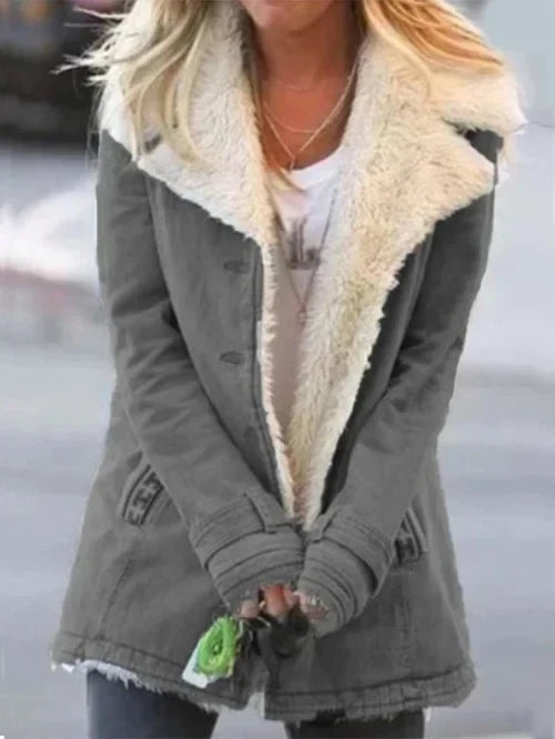 Zephyr | und warme stilvolle Damenjacke mit luxuriösem Sherpa-Futter – bequeme lässige Winterjacke