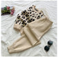 Zephyr Strick Leoparden Pullover Sweatshirts + Elastischen Taillen Hosen Sets