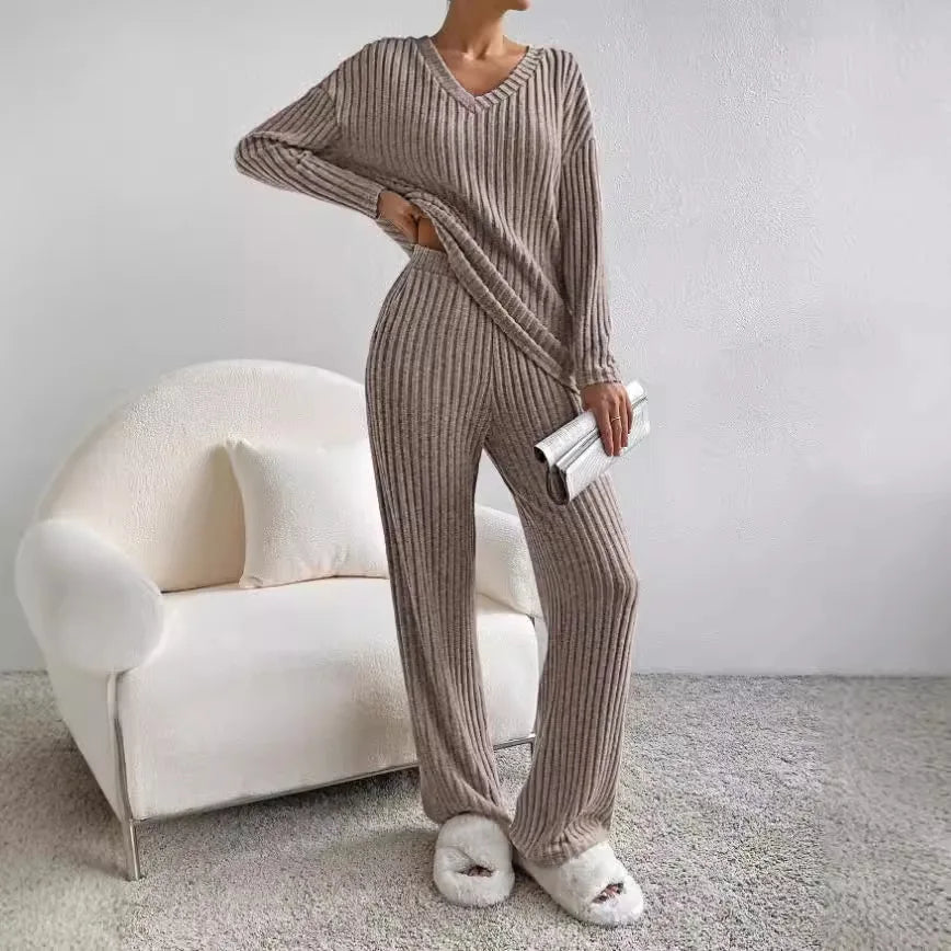 Zephyr | Set Gemütlich Gerippt Zweiteiler aus Strick Loungewear für Damen