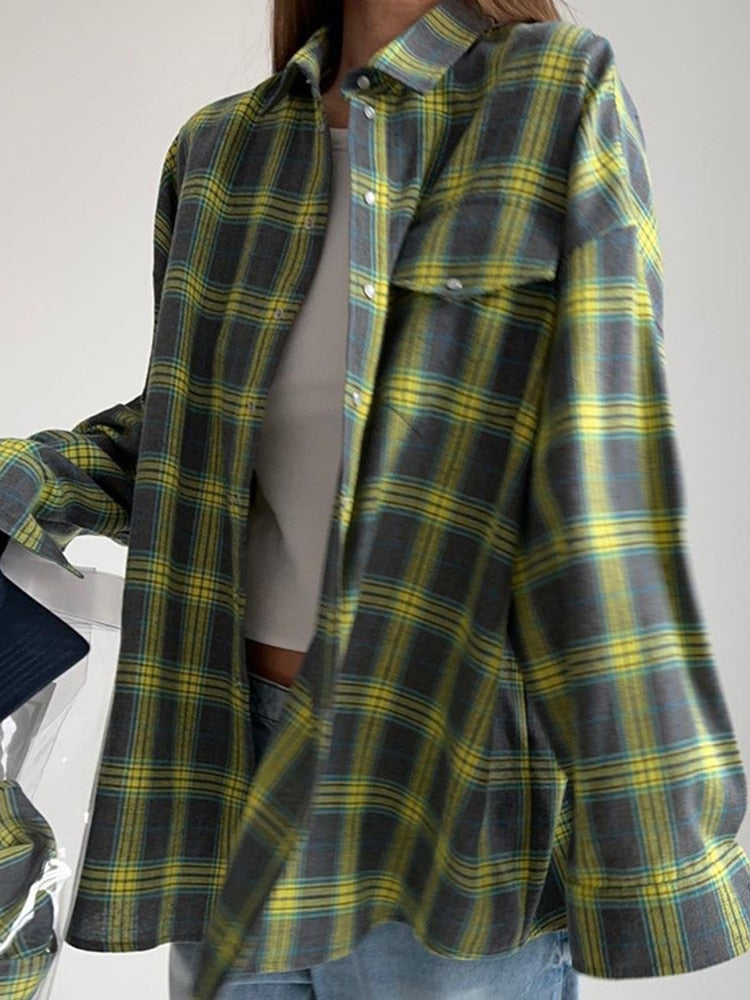 Zephyr Comfort - Übergroßes kariertes Hemd im Vintage-Stil
