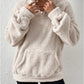 Zephyr Plüsch-Kängurutaschen-Stehkragen-Sweatshirt