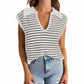 Zephyr | Trendiges Ärmelloses Stricktop mit Streifenmuster
