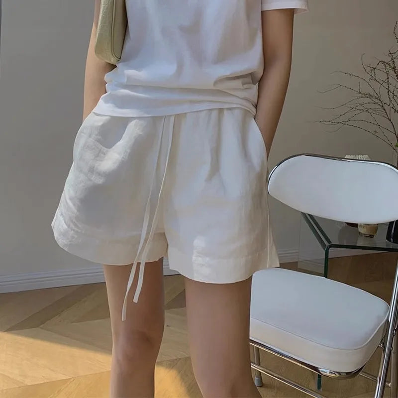 Zephyr | Leinen Shorts mit Kordelzug