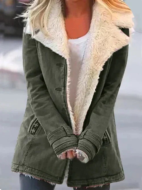 Zephyr | und warme stilvolle Damenjacke mit luxuriösem Sherpa-Futter – bequeme lässige Winterjacke