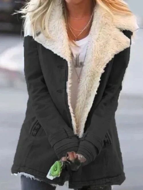 Zephyr | und warme stilvolle Damenjacke mit luxuriösem Sherpa-Futter – bequeme lässige Winterjacke