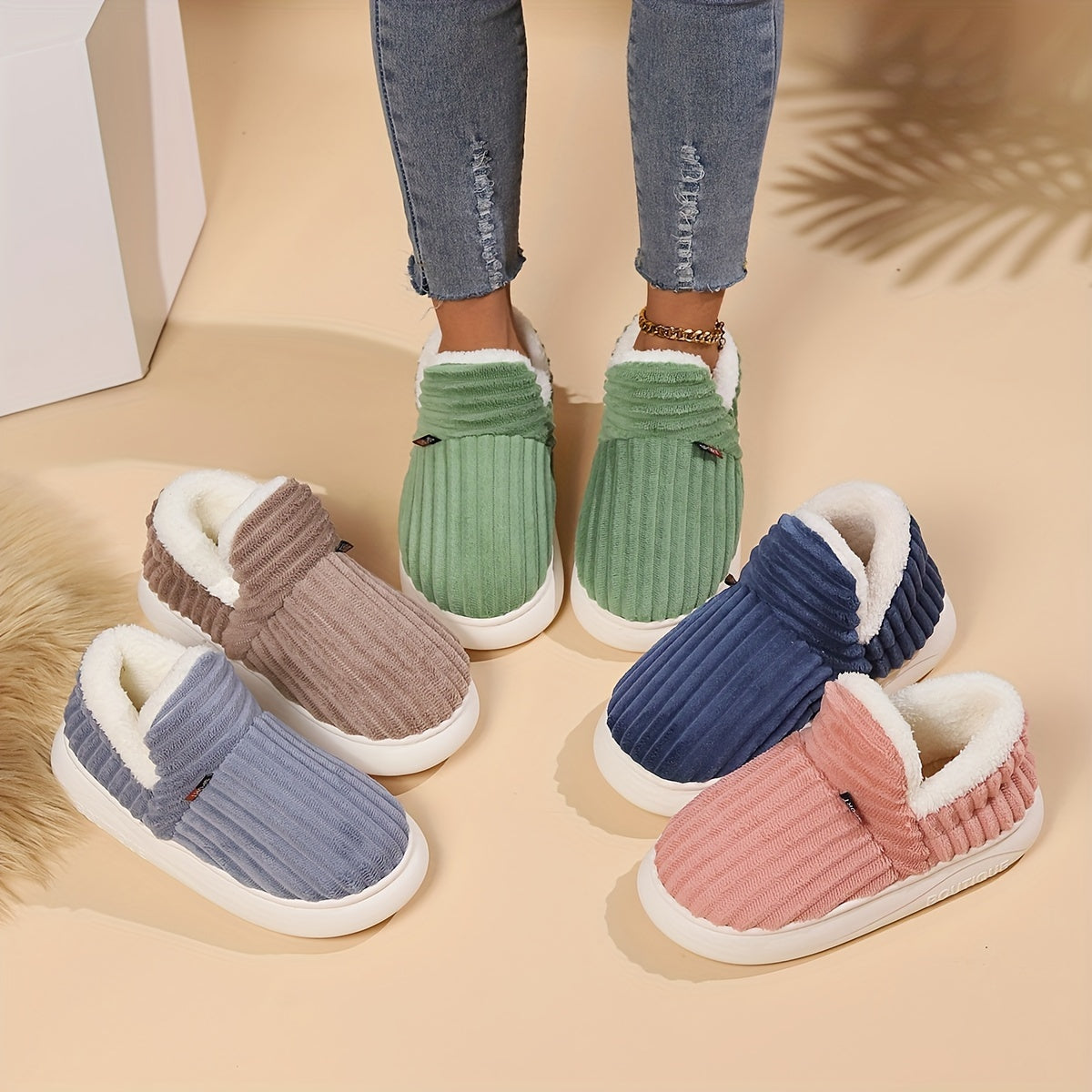 Zephyr | Hausschuhe aus Plüsch mit Schlupfdesign Für Frauen