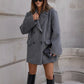 Zephyr | Schicke Winter Gestreifte Reversjacke mit Tasche für Frauen