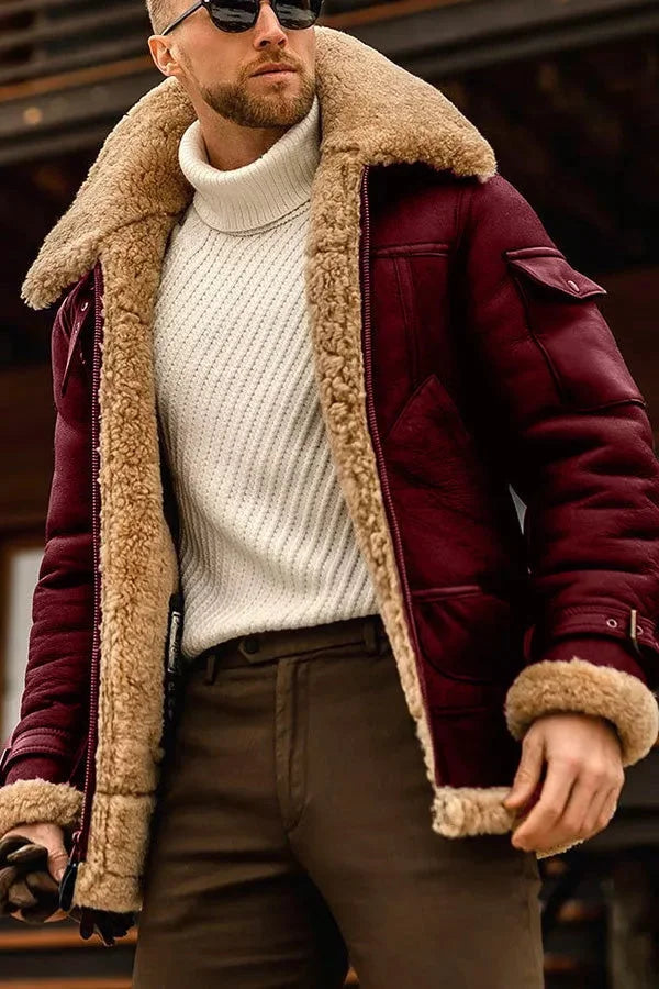 Zephyr | Camel Stilvolle Fliegende Lederjacke Für Männer