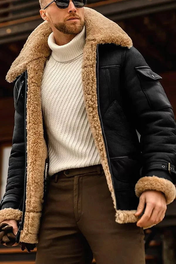 Zephyr | Camel Stilvolle Fliegende Lederjacke Für Männer