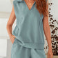 Zephyr | Damen Ärmelloses Polo-Shirt und Shorts Set in Einfarbigem Design