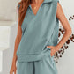 Zephyr | Damen Ärmelloses Polo-Shirt und Shorts Set in Einfarbigem Design