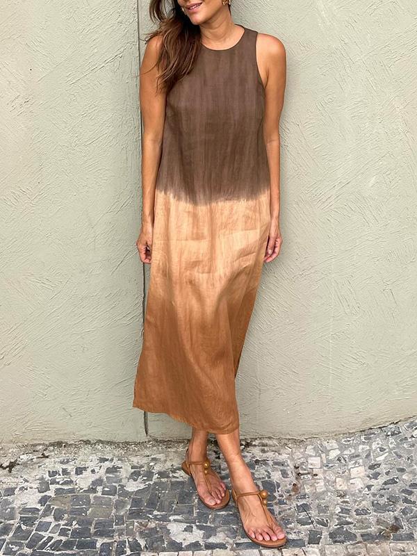 Zephyr | Bequemes langes Kleid in Batik-Optik