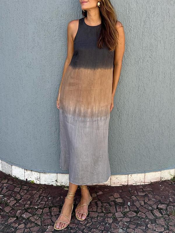 Zephyr | Bequemes langes Kleid in Batik-Optik