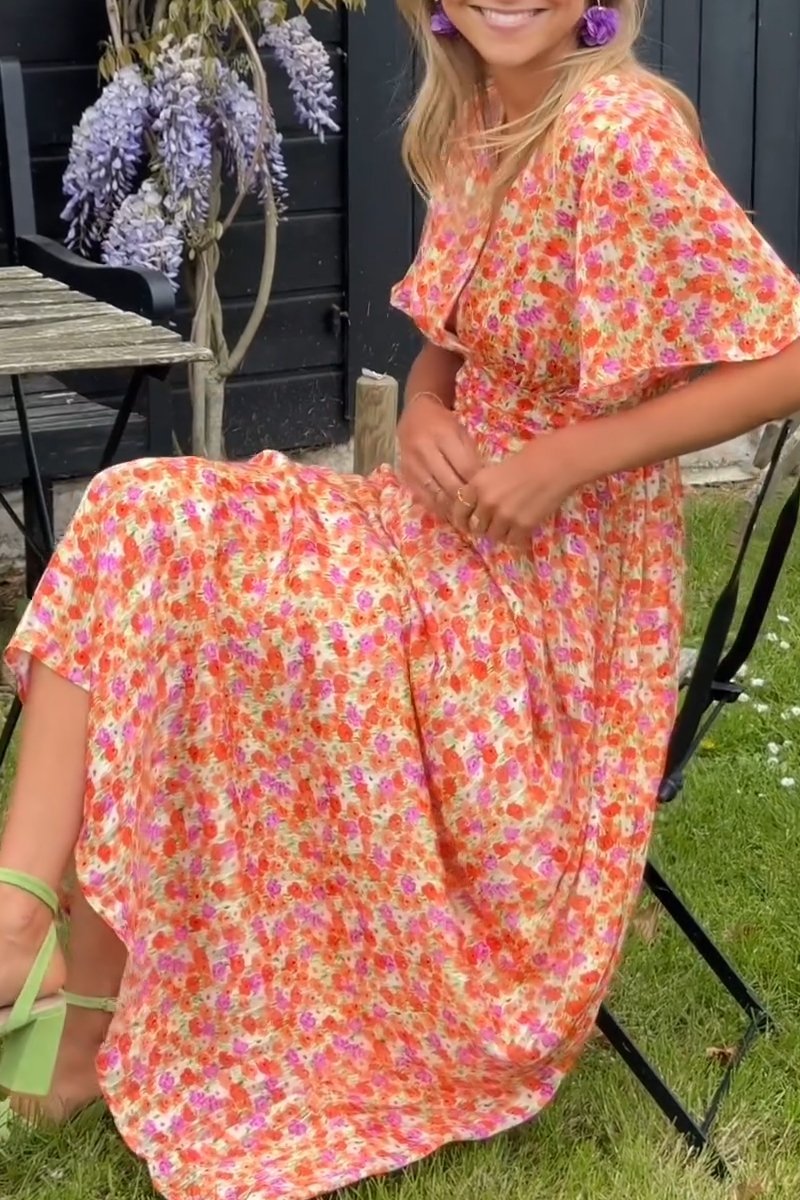 Zephyr| Langes Kleid mit V-Ausschnitt