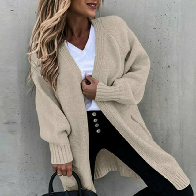 Zephyr | Langes, weiches Damenstrickjacke mit einer lässigen Passform