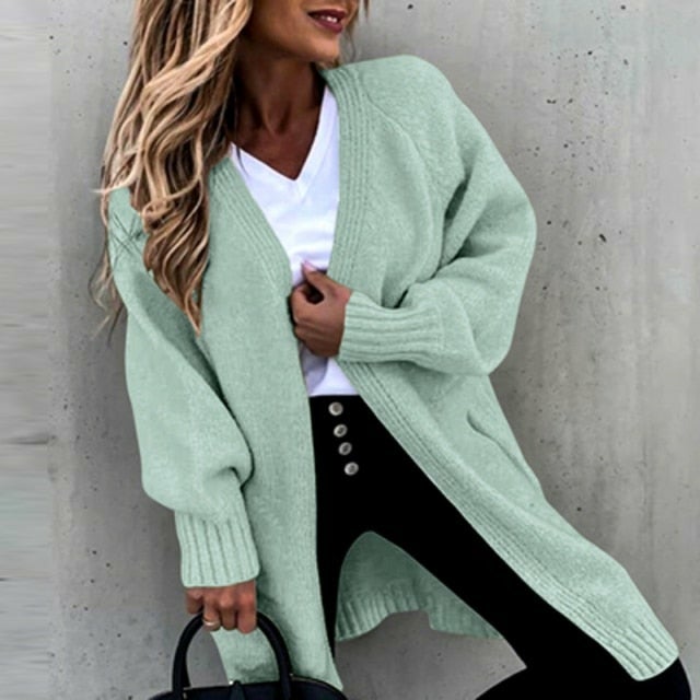 Zephyr | Langes, weiches Damenstrickjacke mit einer lässigen Passform